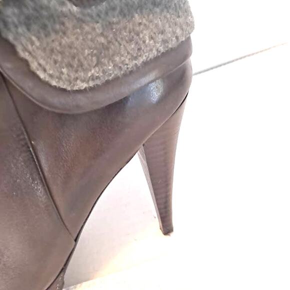 Cole Haan 4" Heel Statement Boot Size 7.5B Kennedy Wool Straps Buckles Boss Lady - Picture 7 of 13